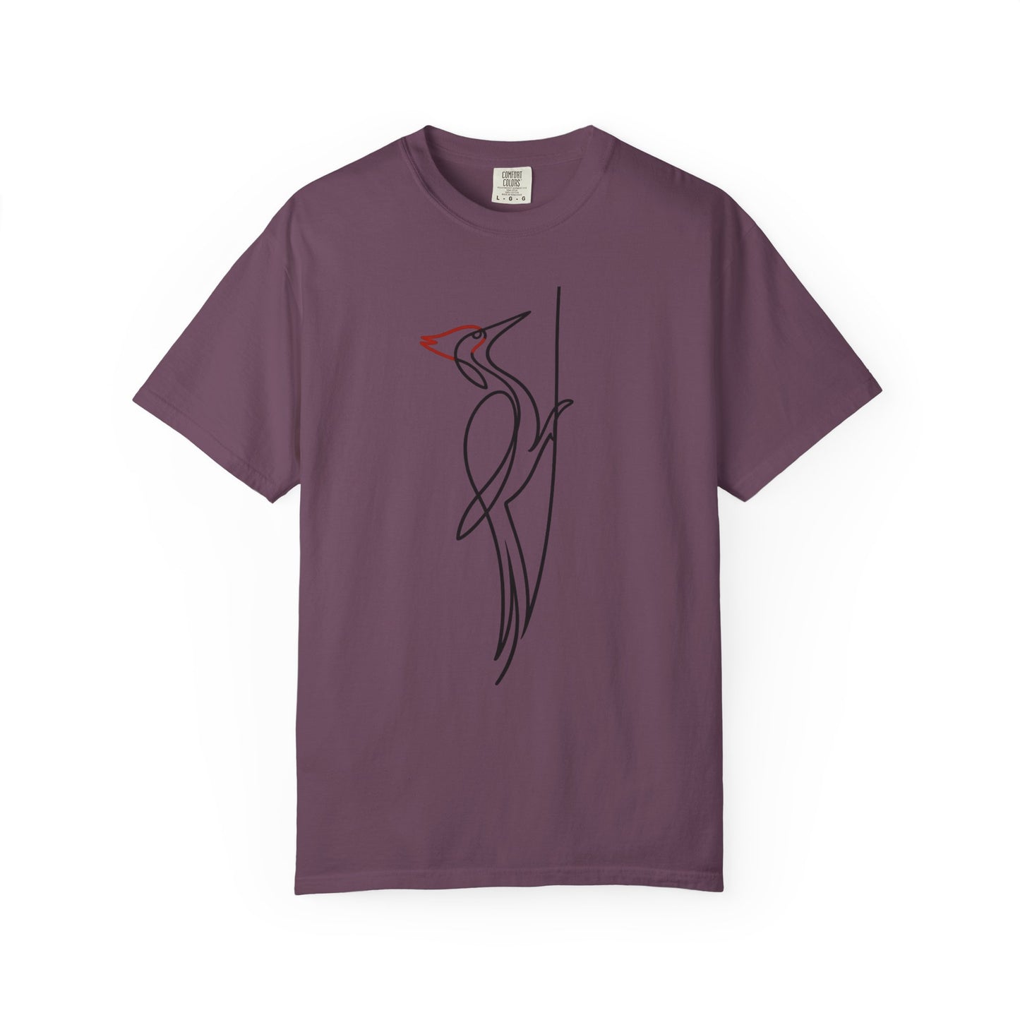 Pileated Woodpecker One Line T-Shirt - Heavyweight Comfort Colors