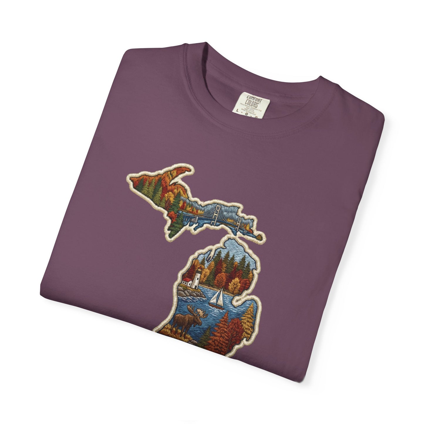 Michigan Scenic Patch Print T-Shirt - Heavyweight Comfort Colors