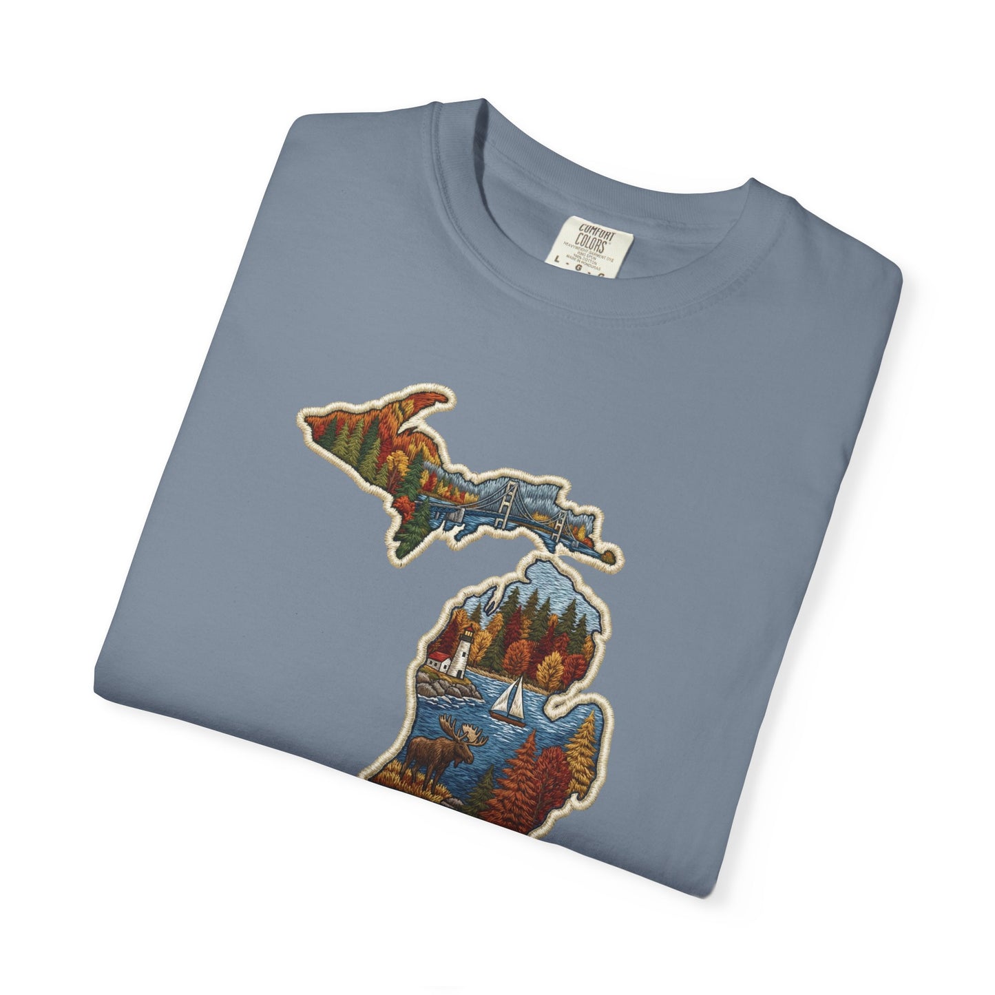 Michigan Scenic Patch Print T-Shirt - Heavyweight Comfort Colors
