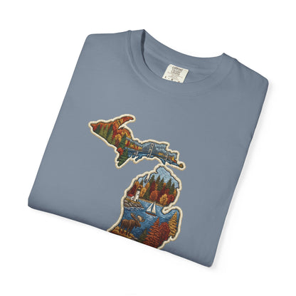Michigan Scenic Patch Print T-Shirt - Heavyweight Comfort Colors