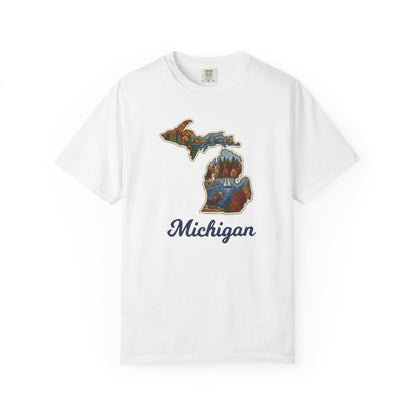 Michigan Scenic Patch Print T-Shirt - Heavyweight Comfort Colors