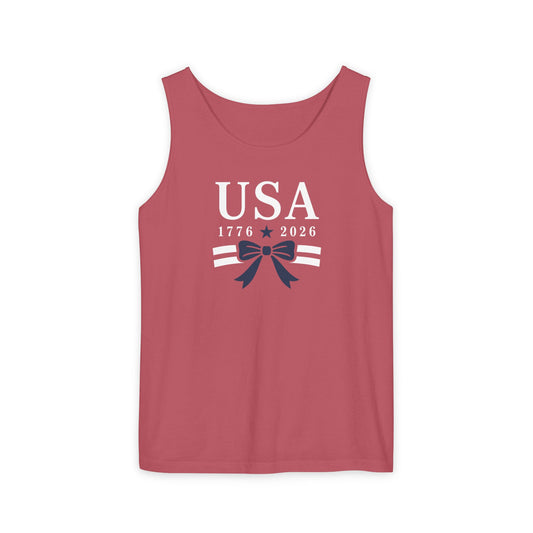 USA Bow Tank Top - Heavyweight Comfort Colors
