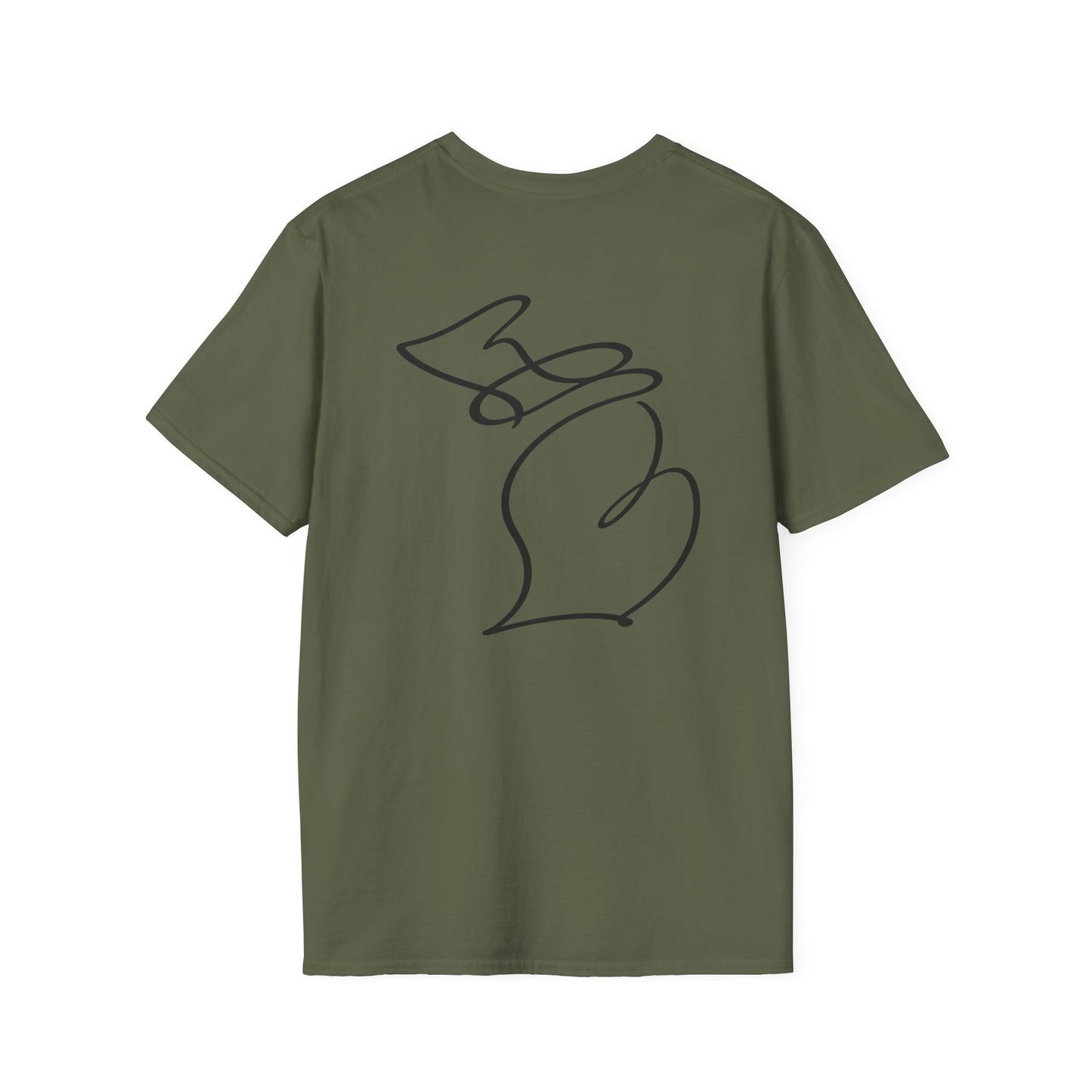 Michigan One Line T-Shirt - Back Print