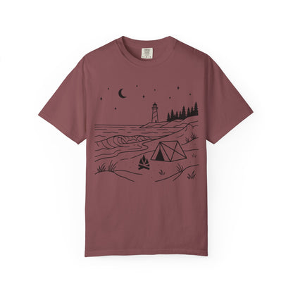 Beach Camping T-Shirt - Heavyweight Comfort Colors