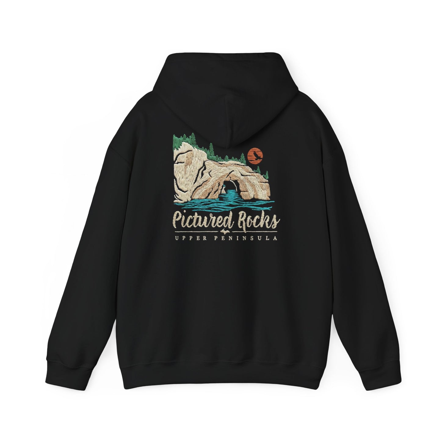Pictured Rocks Lover's Leap Hoodie - Back Print
