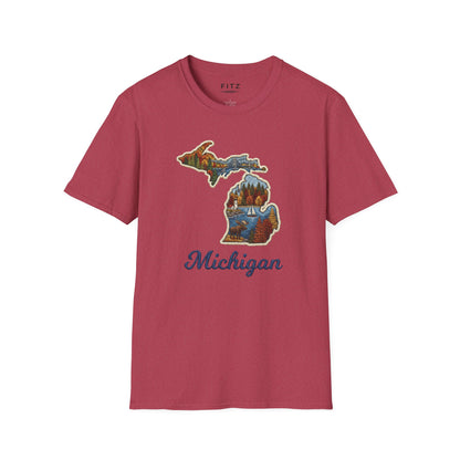 Michigan Scenic Patch Print T-Shirt