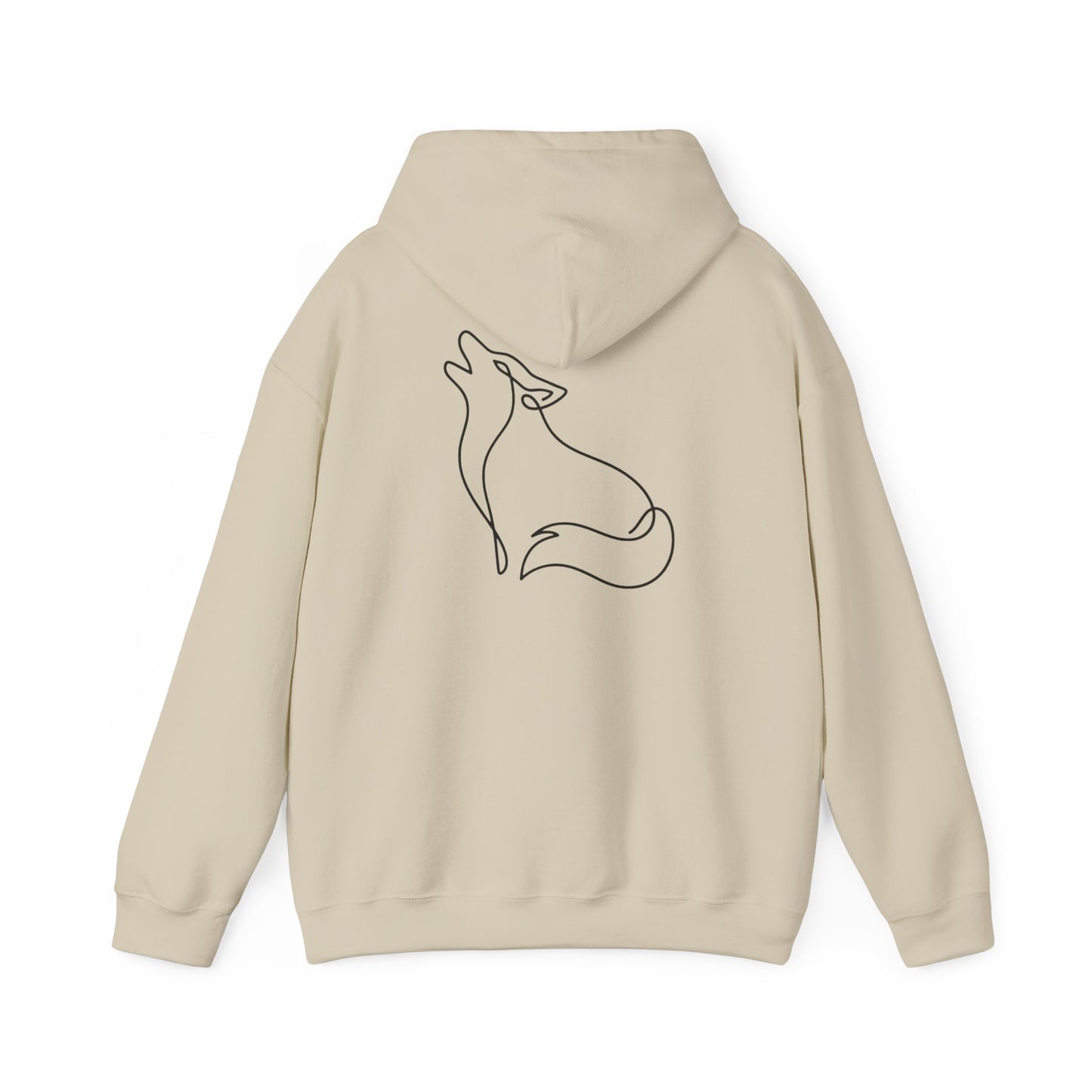 Wolf One Line Hoodie - Back Print