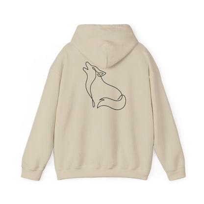 Wolf One Line Hoodie - Back Print