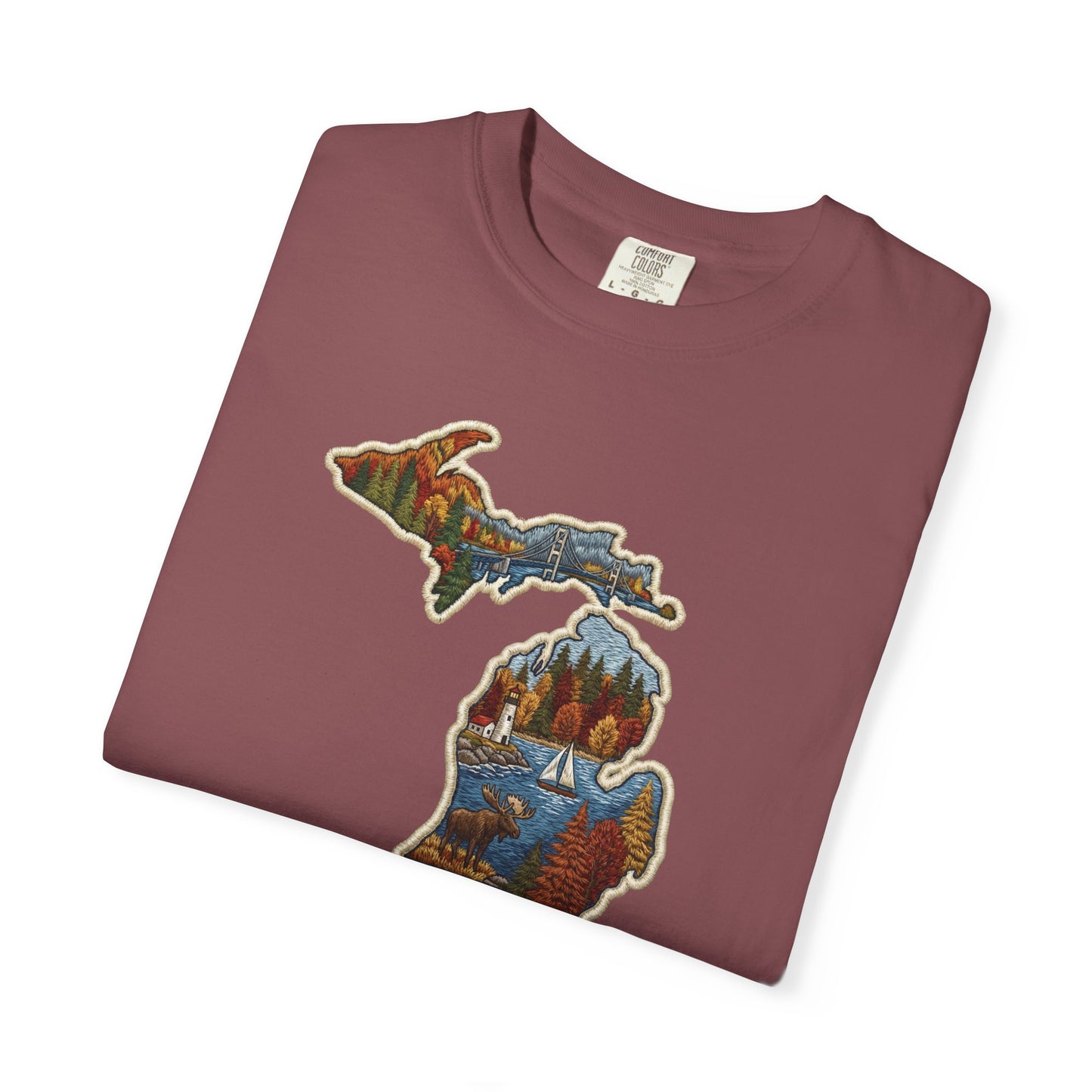 Michigan Scenic Patch Print T-Shirt - Heavyweight Comfort Colors