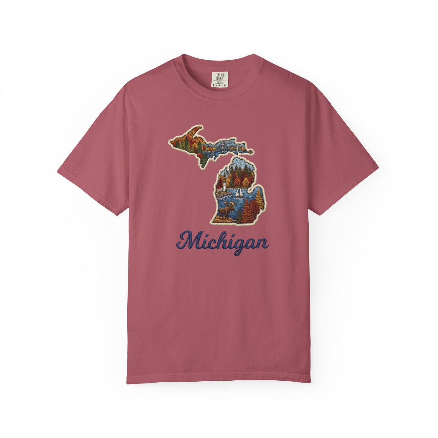 Michigan Scenic Patch Print T-Shirt - Heavyweight Comfort Colors