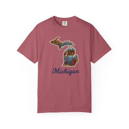 Michigan Scenic Patch Print T-Shirt - Heavyweight Comfort Colors