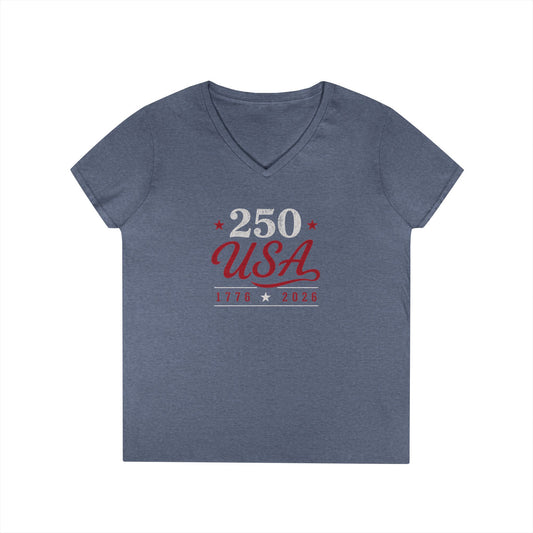 250 USA V-Neck T-Shirt
