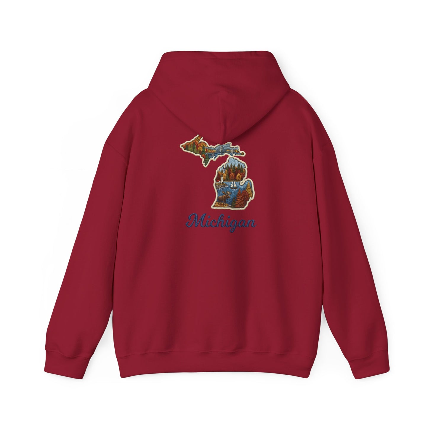 Michigan Scenic Patch Print Hoodie - Back Print