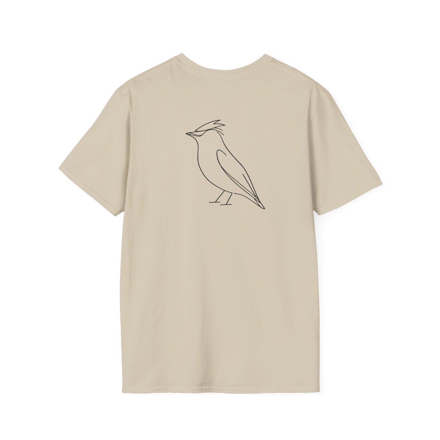 Cedar Waxwing Line T-Shirt - Back Print