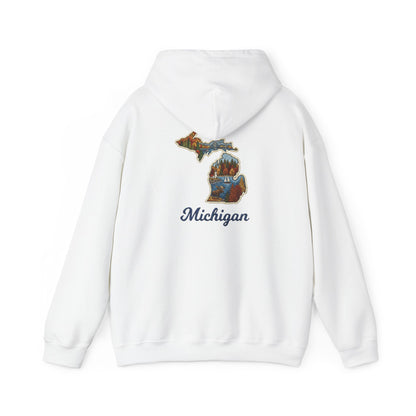 Michigan Scenic Patch Print Hoodie - Back Print