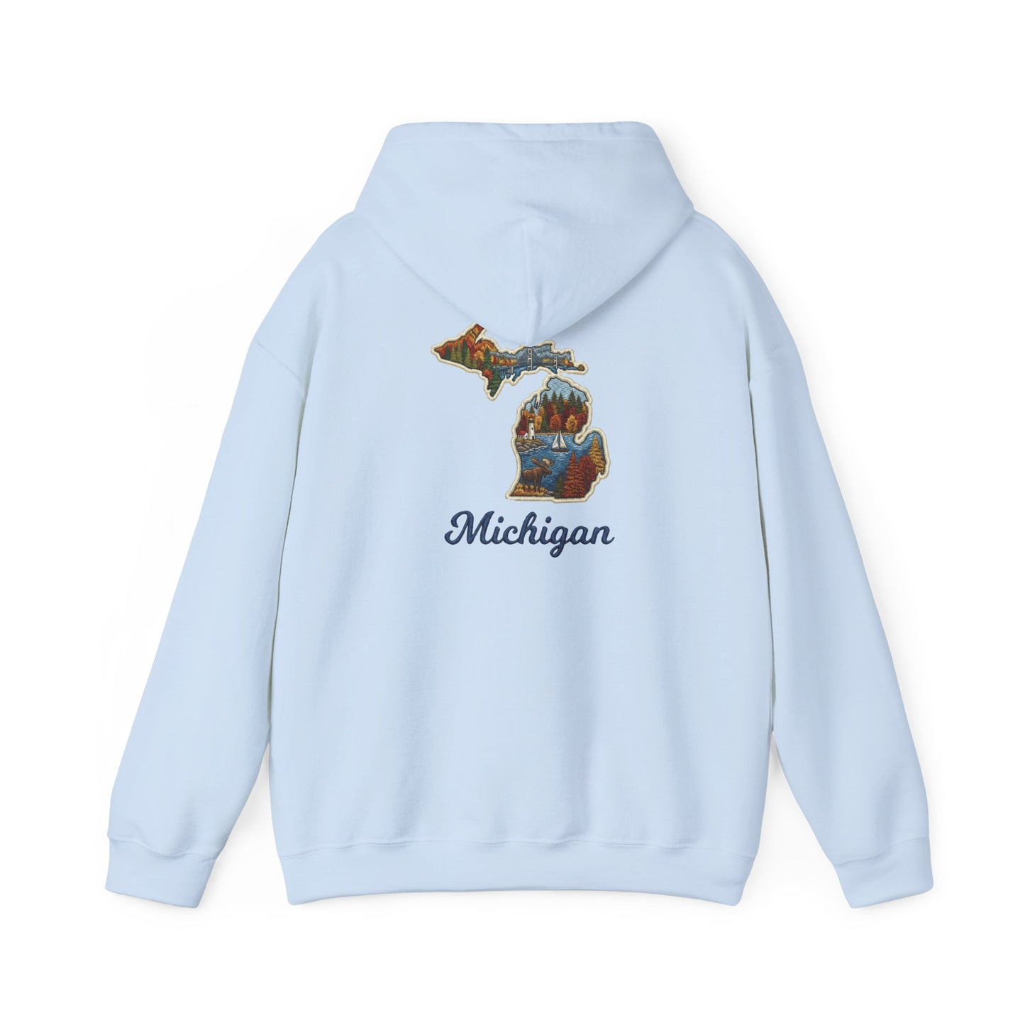 Michigan Scenic Patch Print Hoodie - Back Print