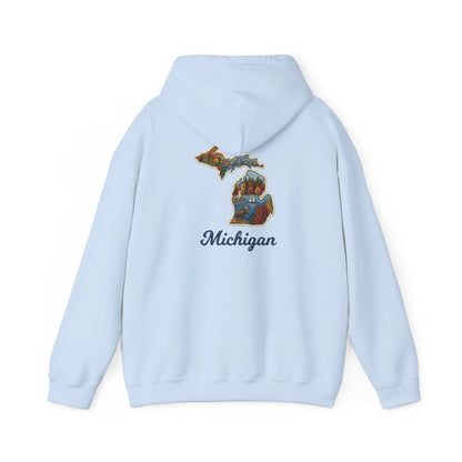 Michigan Scenic Patch Print Hoodie - Back Print