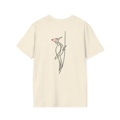 Pileated Woodpecker One Line T-Shirt - Back Print