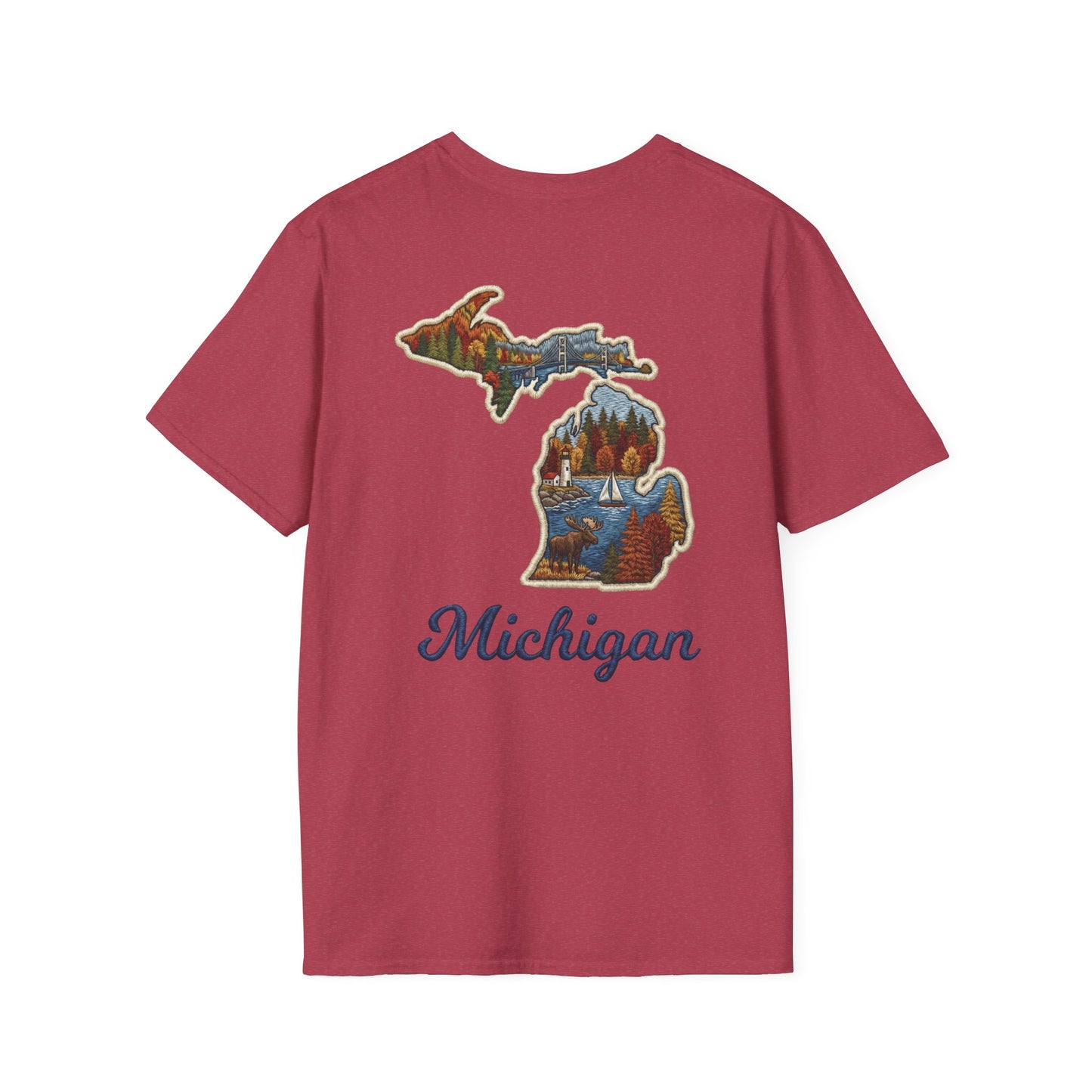 Michigan Scenic Patch Print T-Shirt - Back Print