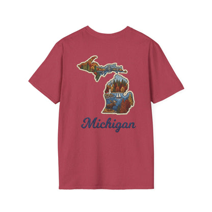 Michigan Scenic Patch Print T-Shirt - Back Print
