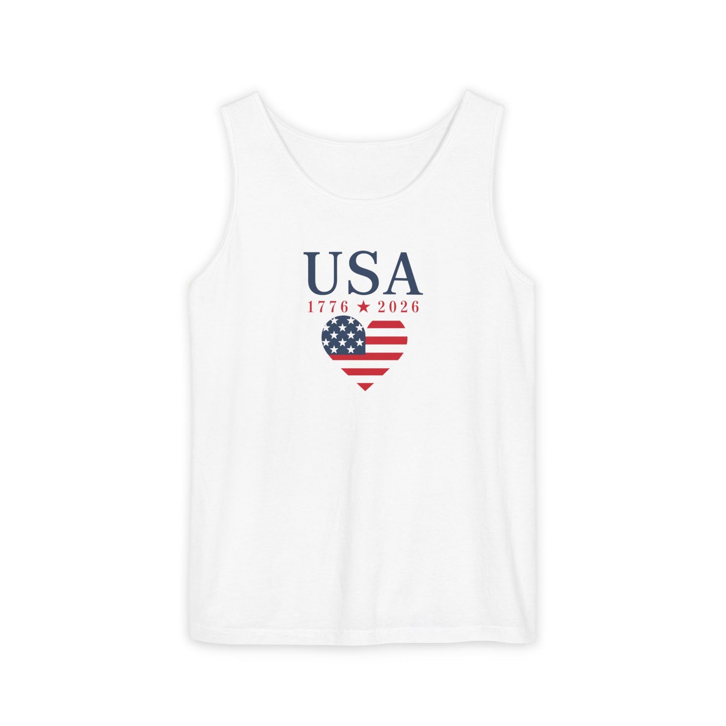 USA Heart Flag Tank Top - Heavyweight Comfort Colors