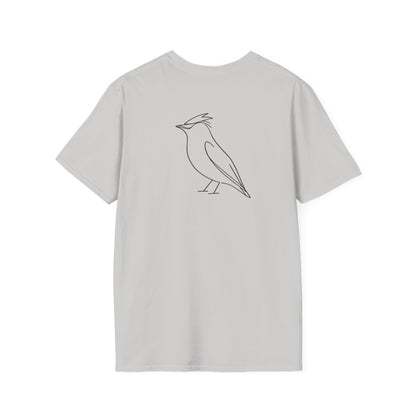 Cedar Waxwing Line T-Shirt - Back Print