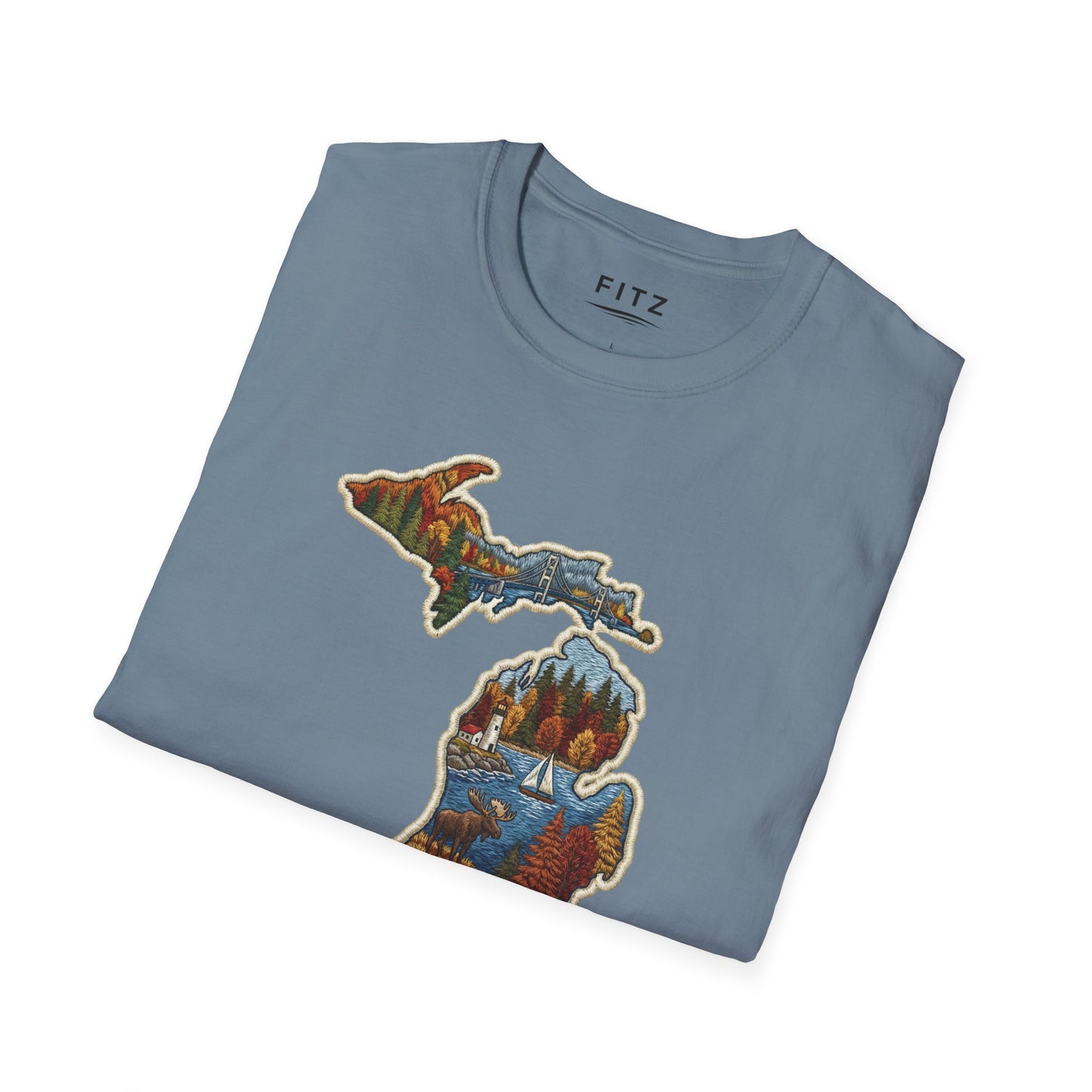 Michigan Scenic Patch Print T-Shirt