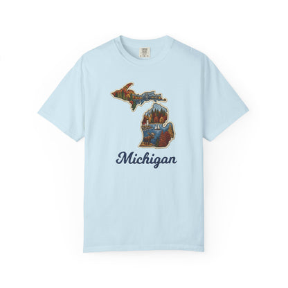 Michigan Scenic Patch Print T-Shirt - Heavyweight Comfort Colors