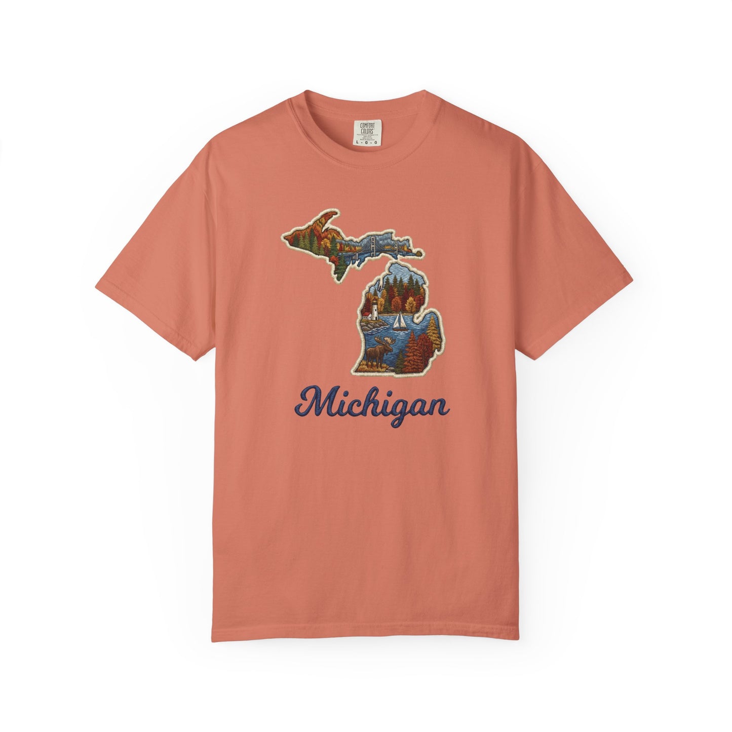 Michigan Scenic Patch Print T-Shirt - Heavyweight Comfort Colors