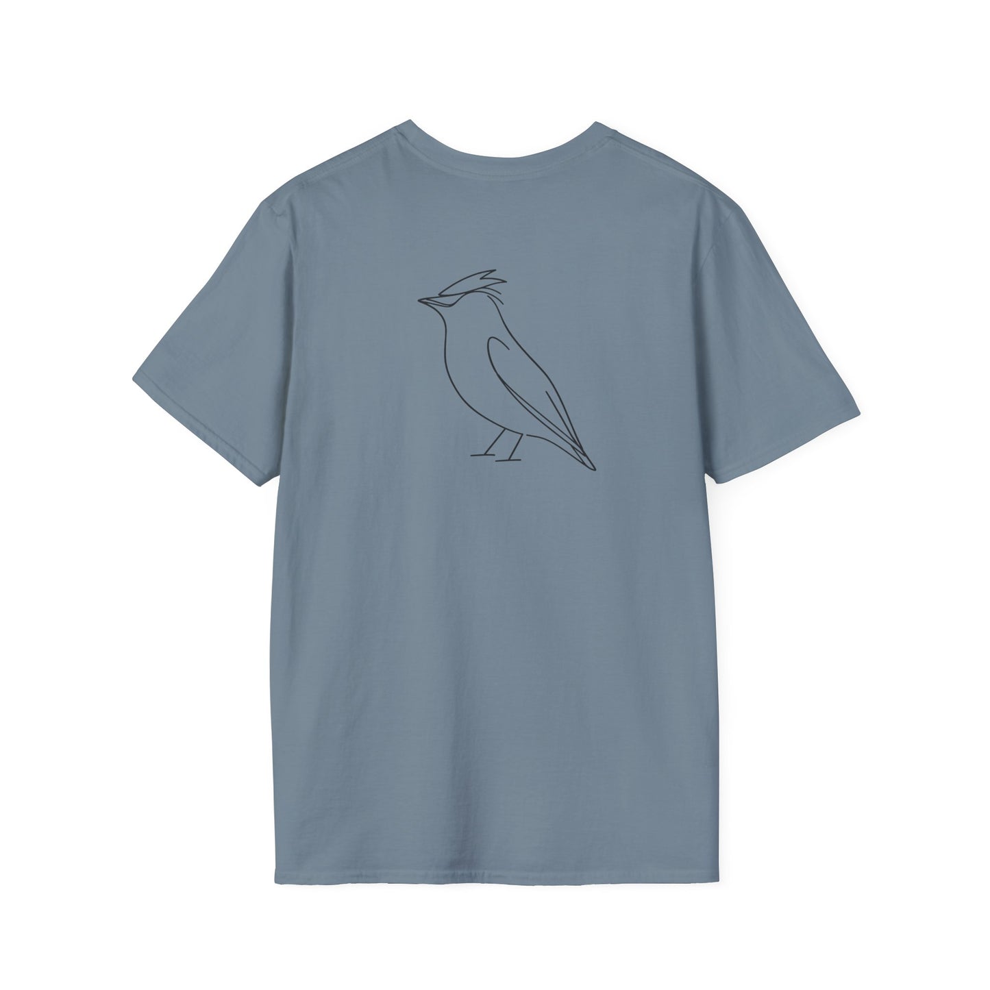 Cedar Waxwing Line T-Shirt - Back Print