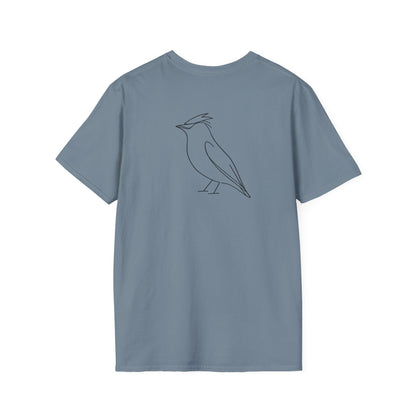 Cedar Waxwing Line T-Shirt - Back Print