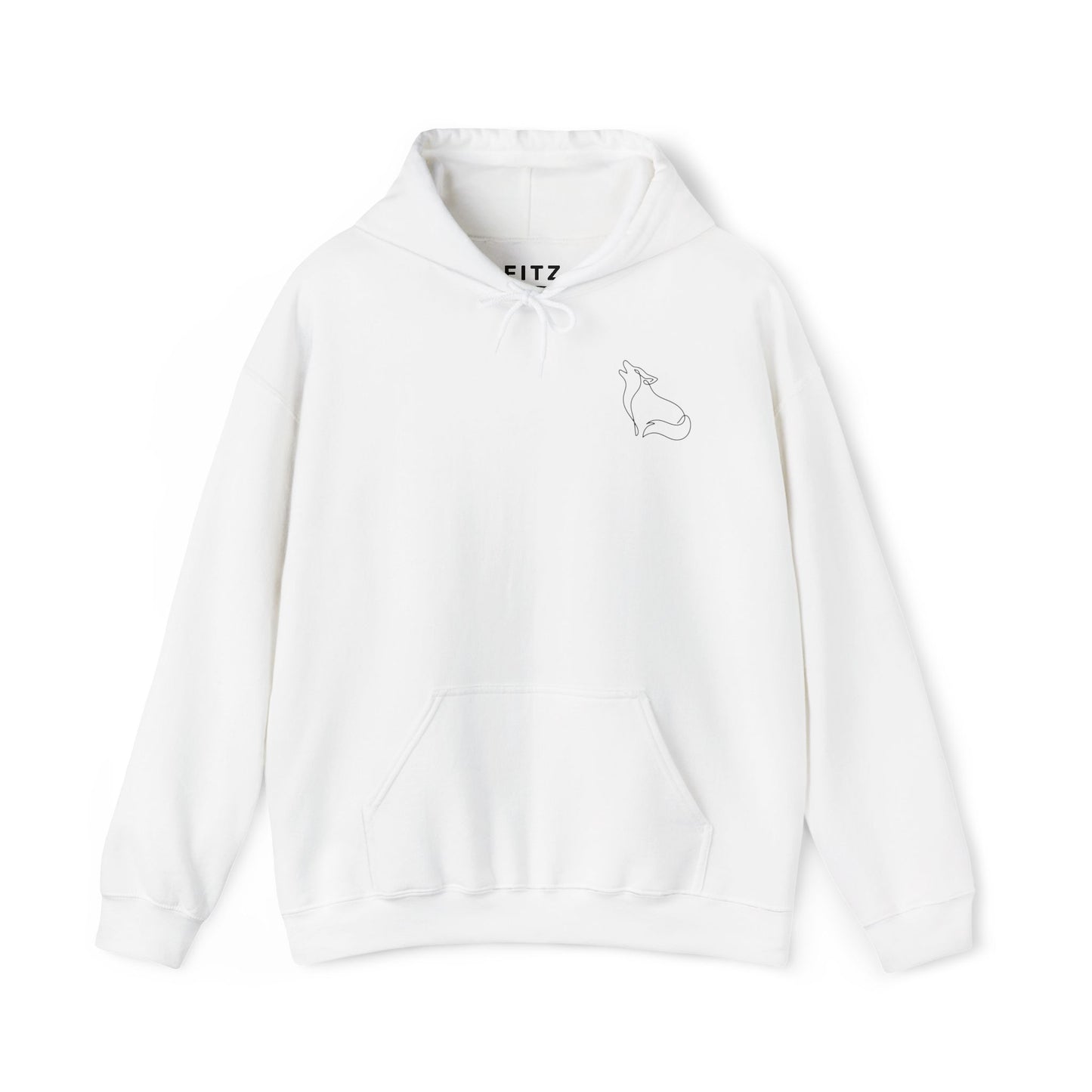Wolf One Line Hoodie - Back Print