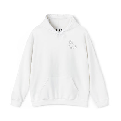 Wolf One Line Hoodie - Back Print