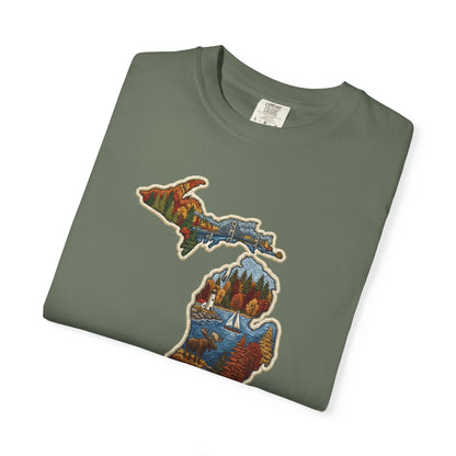 Michigan Scenic Patch Print T-Shirt - Heavyweight Comfort Colors