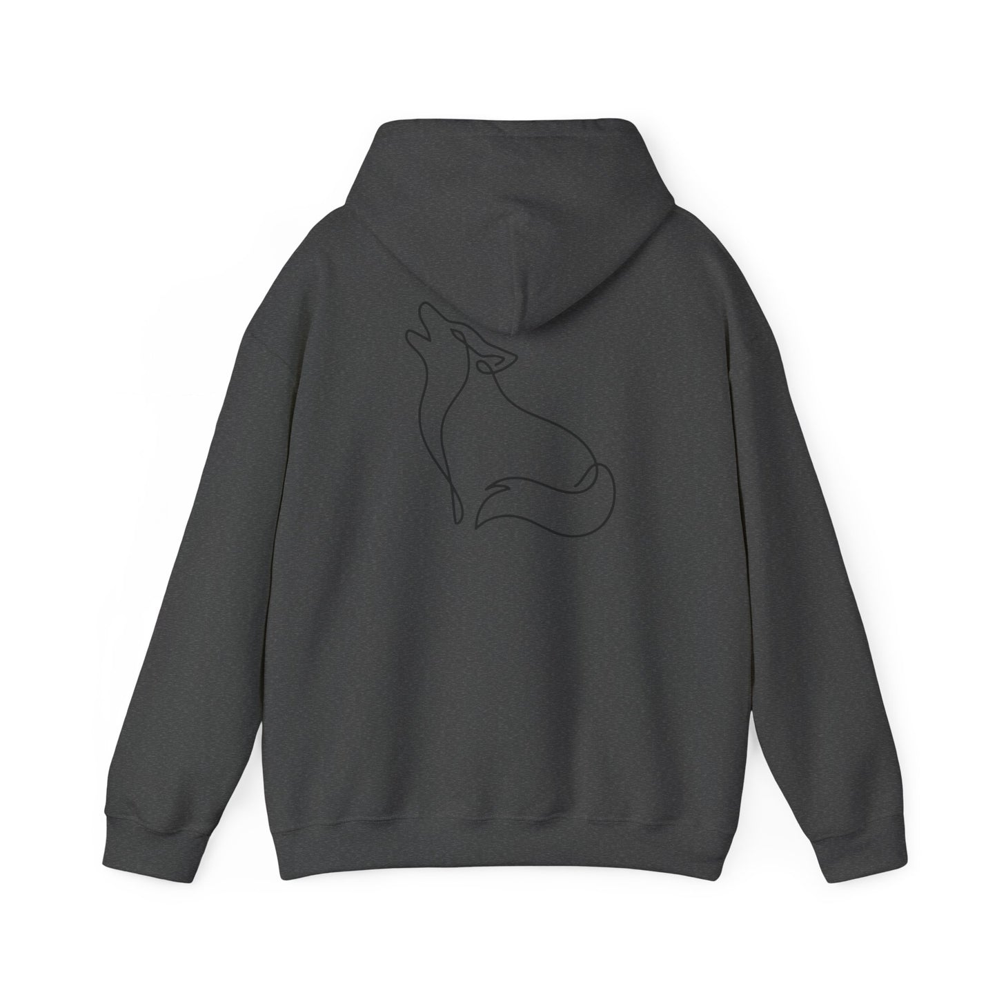 Wolf One Line Hoodie - Back Print