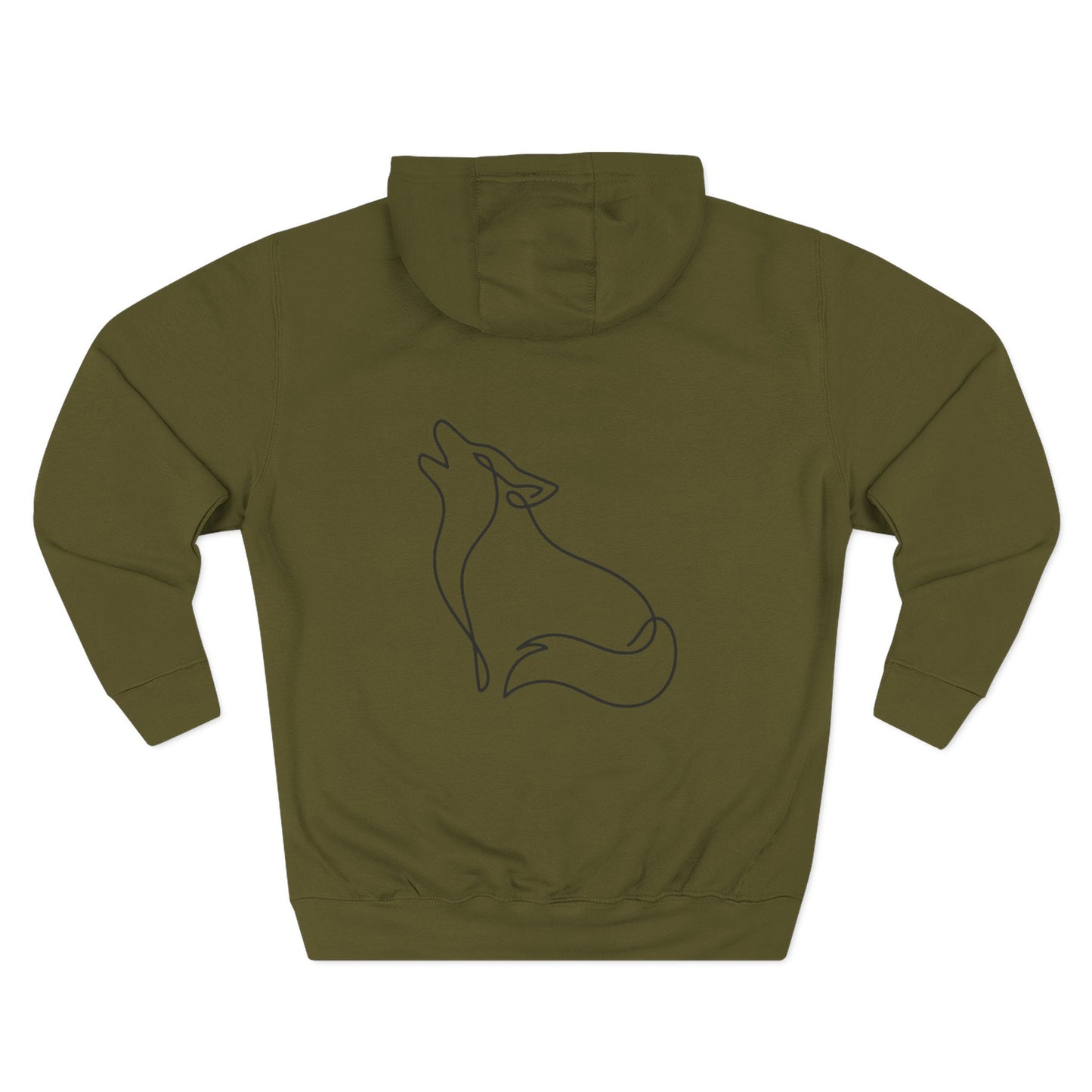 Wolf One Line Hoodie Backprint