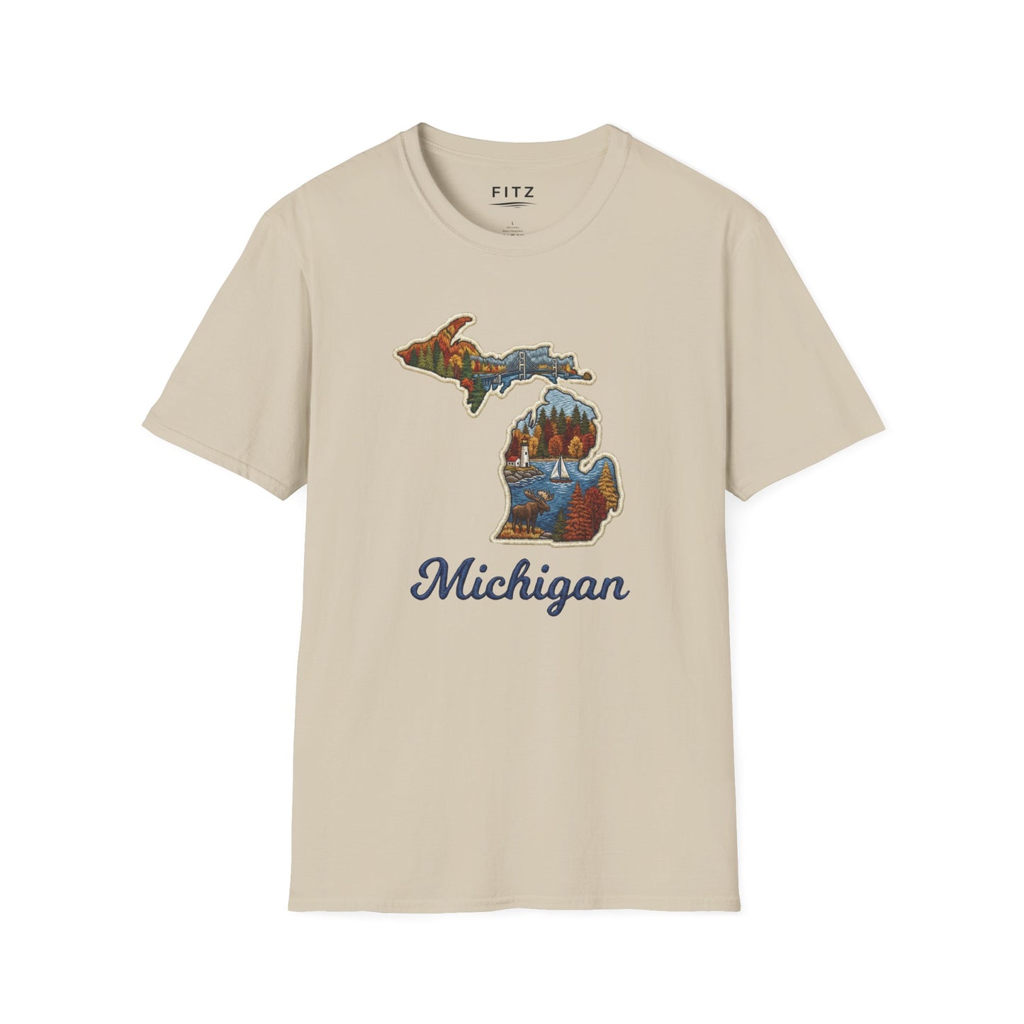 Michigan Scenic Patch Print T-Shirt