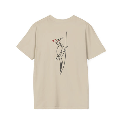 Pileated Woodpecker One Line T-Shirt - Back Print