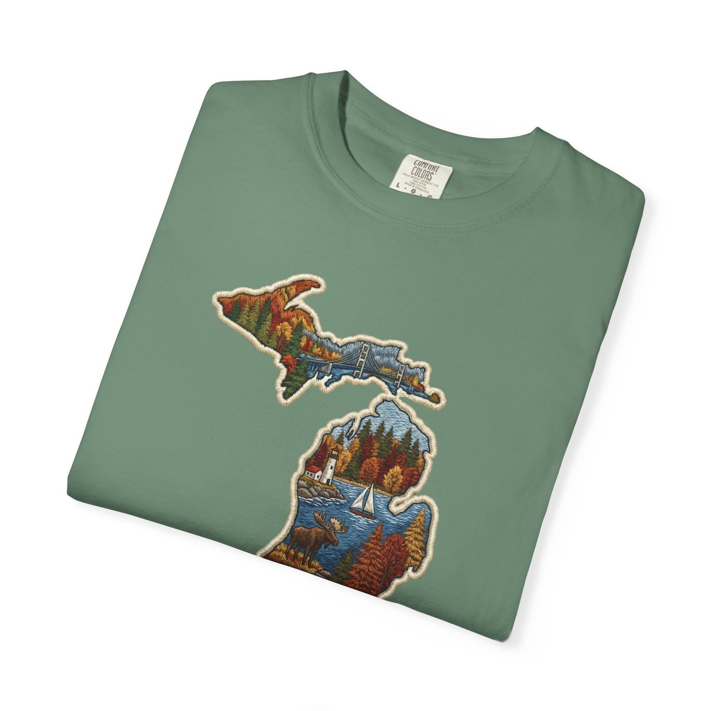 Michigan Scenic Patch Print T-Shirt - Heavyweight Comfort Colors