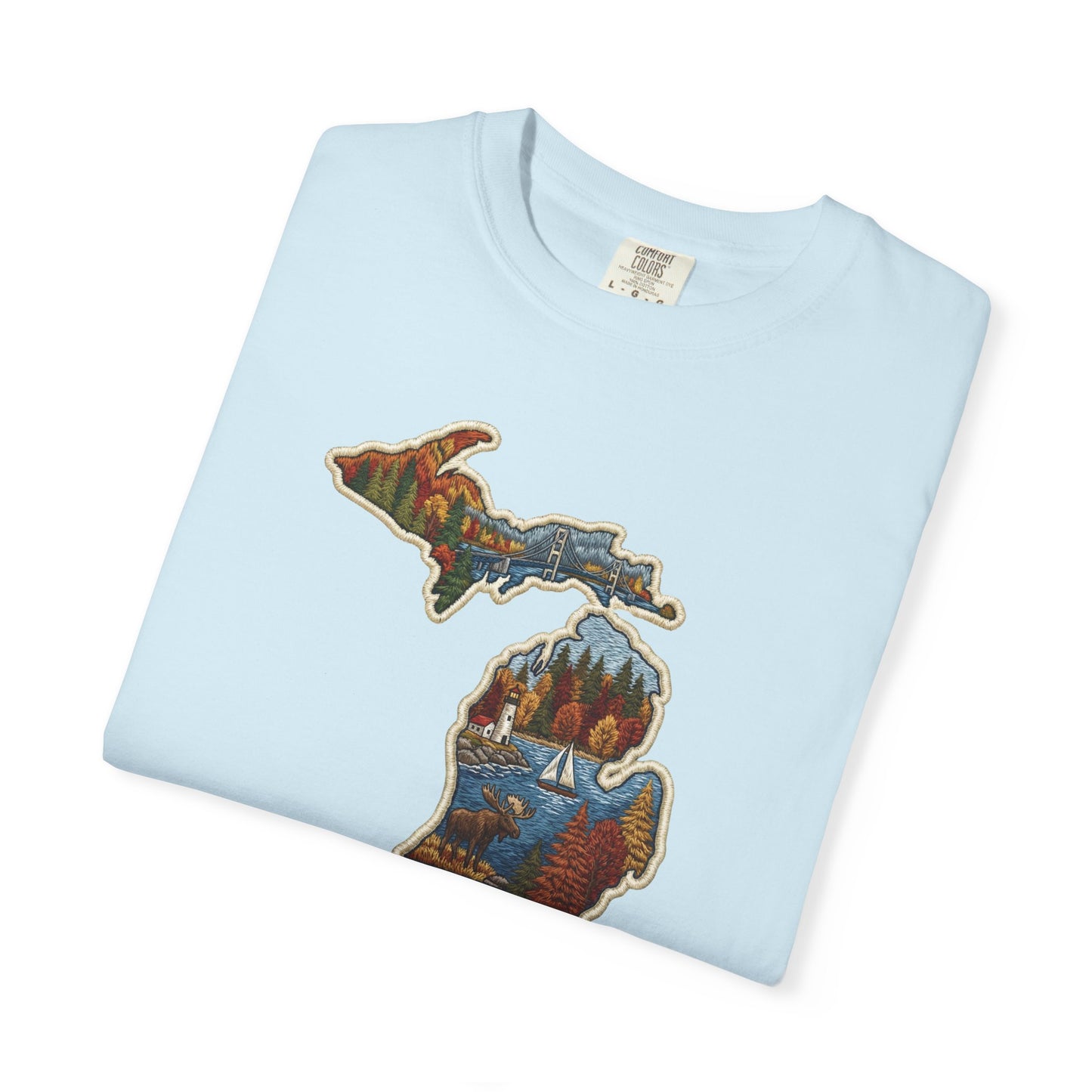 Michigan Scenic Patch Print T-Shirt - Heavyweight Comfort Colors