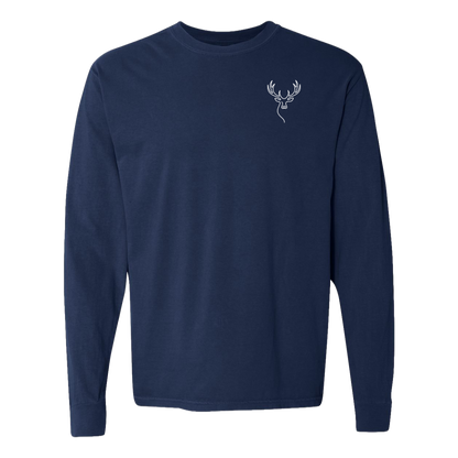 Elk One-Line Long Sleeve T-Shirt Back Print - Comfort Colors