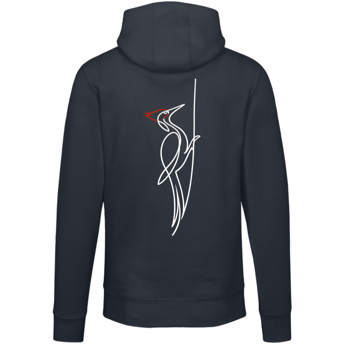 Pileated Woodpecker One-Line Hoodie Back Print
