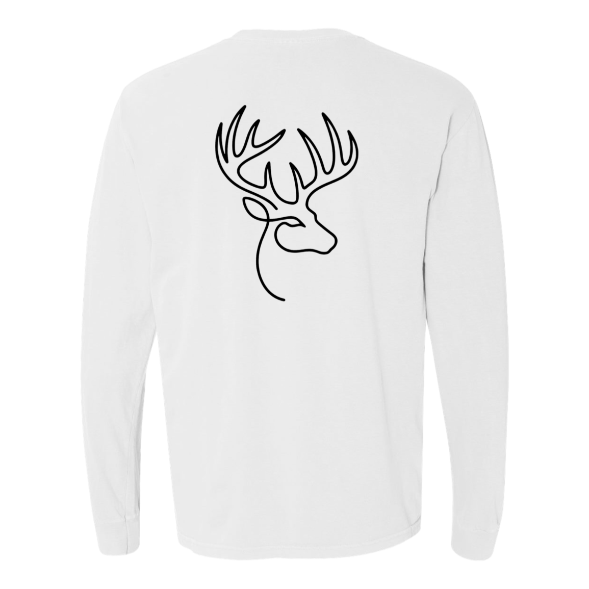 Buck One-Line Long Sleeve T-Shirt Back Print - Comfort Colors