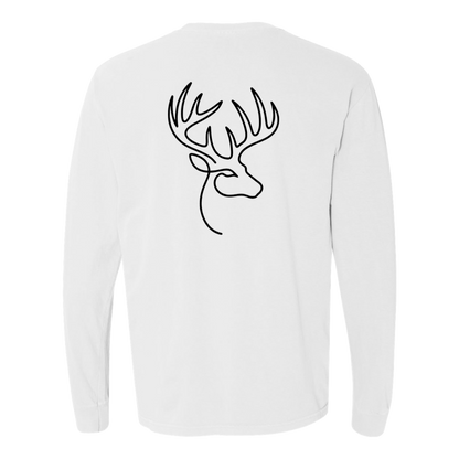 Buck One-Line Long Sleeve T-Shirt Back Print - Comfort Colors
