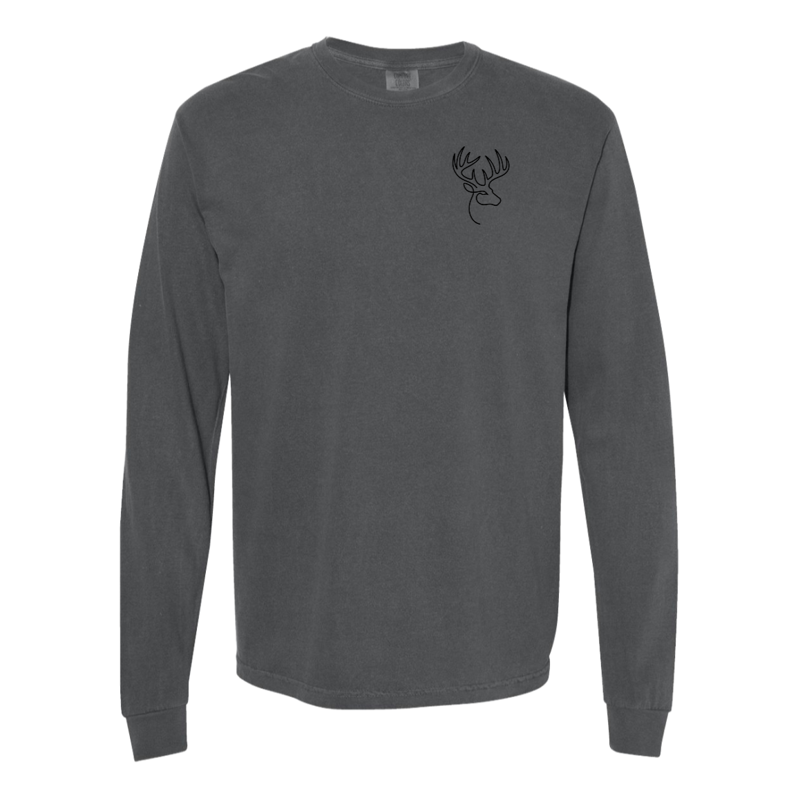 Buck One-Line Long Sleeve T-Shirt Back Print - Comfort Colors