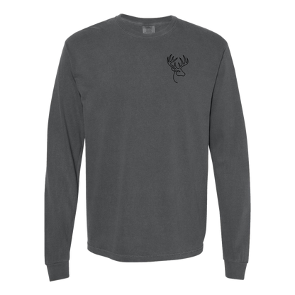 Buck One-Line Long Sleeve T-Shirt Back Print - Comfort Colors