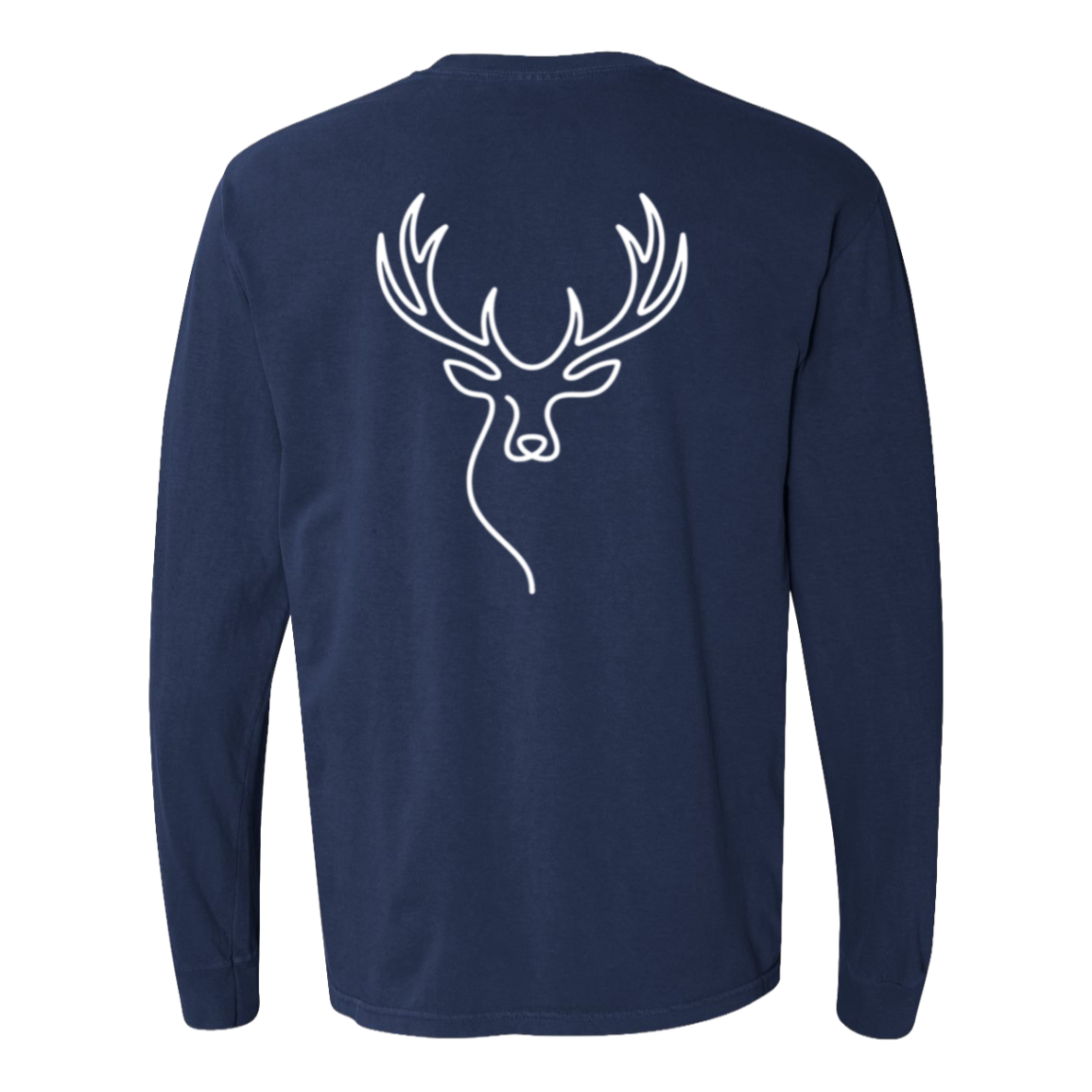 Elk One-Line Long Sleeve T-Shirt Back Print - Comfort Colors