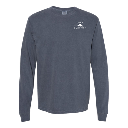 Lake Superior Long Sleeve T-Shirt Back Print - Comfort Colors