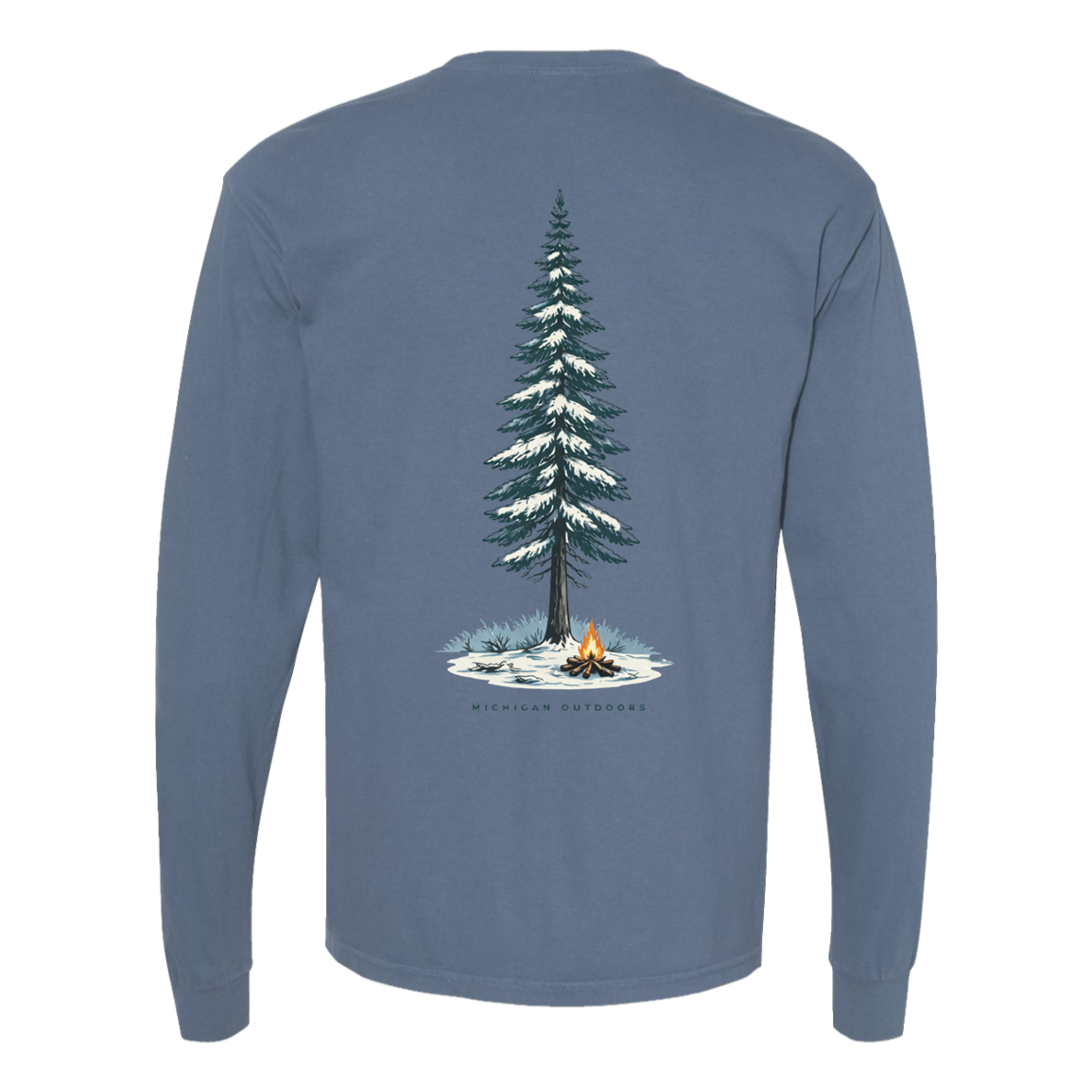 Michigan Outdoors Long Sleeve T-Shirt Back Print - Comfort Colors