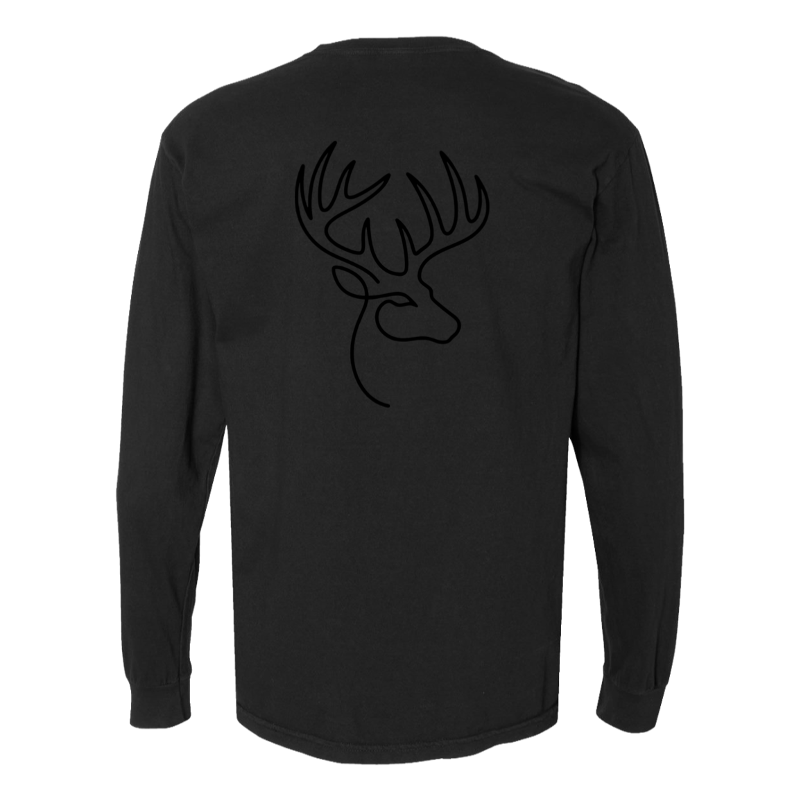 Buck One-Line Long Sleeve T-Shirt Back Print - Comfort Colors